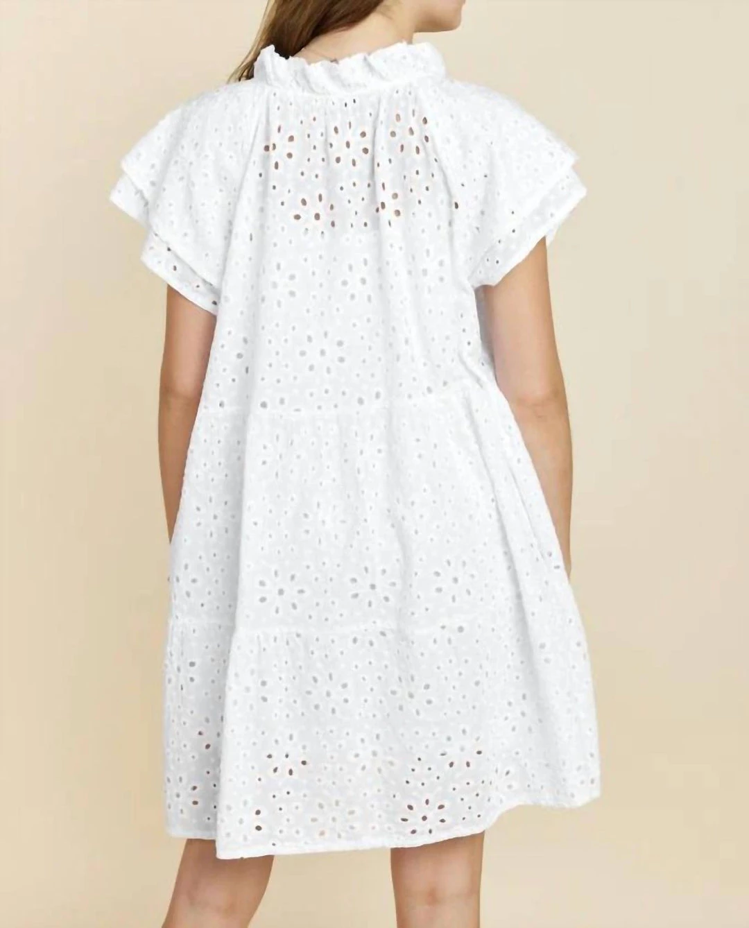 Outlet 🎉 Sofia Collections Jules Eyelet Cotton 👗 Dress in White - 👩 women 👏 5 Outlet 🎉 Sofia Collections Jules Eyelet Cotton 👗 Dress in White - 👩 women 👏 - Image 3