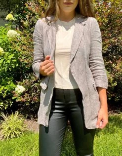 Deals 🧨 Sofia Collections Elison Linen Blazer in Taupe - 👩 women 😀